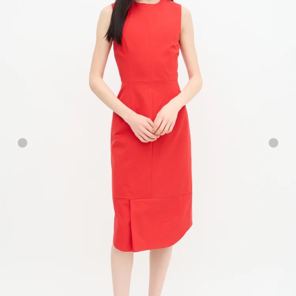 Jil Sander Vibrant Red Midi Dress